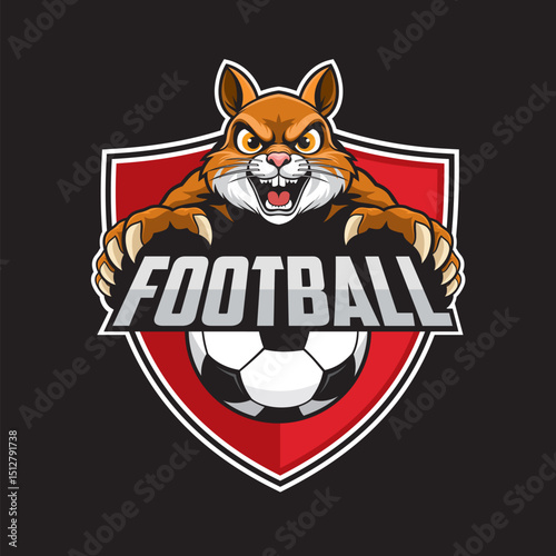 football club logo squirrel vector illustration design