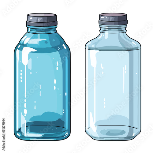 Professional Vector Illustration of Water Big Bottles Containers Icons for Various Usages