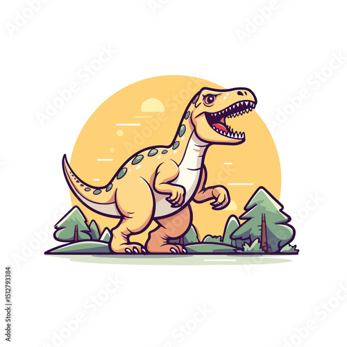 Dinosaur Icon Design Prehistoric Animal Vector Illustration