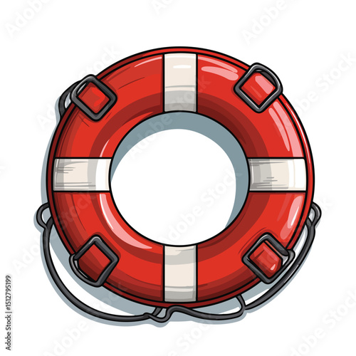 Professional life preserver icon vector illustration for safety and rescue imagery