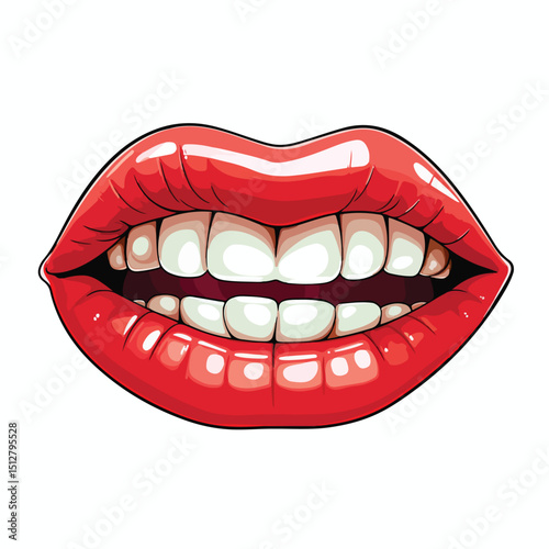 Professional Cartoon Image of an Isolated Mouth Vector Illustration for Graphic Designs
