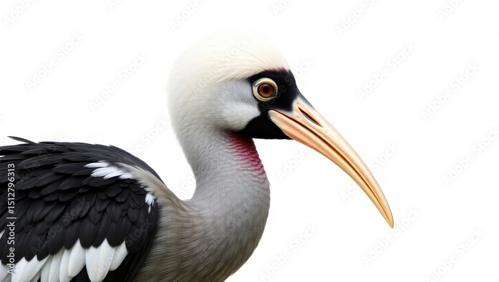 Obraz premium Exotic Bird with Striking Beak and Monochrome Plumage