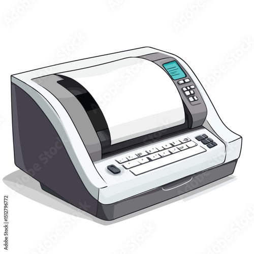 Professional Printer with Paper Icon Vector Illustration for Business Documents Printing