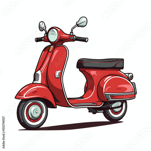 Vintage Retro Scooter Motorcycle Vector Illustration for Design Inspiration