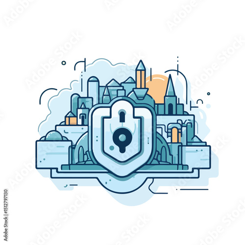 Professional Security System Design and Protection Icon Isolated on White Background