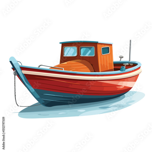 Professional Small Boat Isolated Vector Illustration for Design Projects