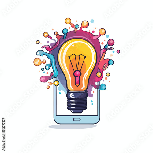 Innovative Smartphone Bulb Bubble Gadget for Social Media Multimedia Concept