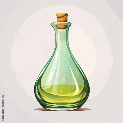 Professional Spa Oil Glass Bottle Vector Illustration for Aromatherapy Products