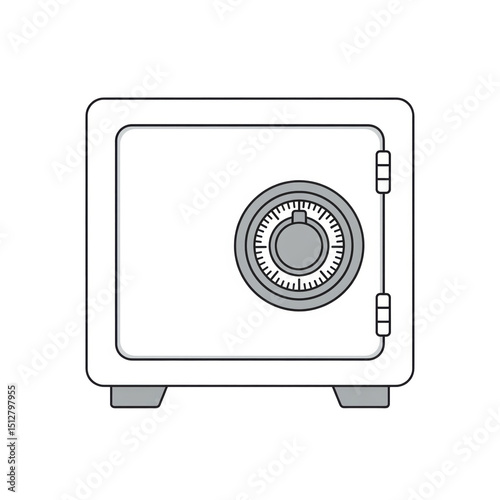 A white safe with a dial on transparent background
