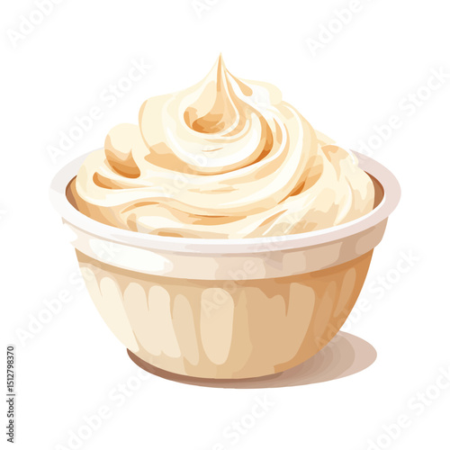 Isolated Sweet Cream Bowl Icon on White Background for Elegant Designs
