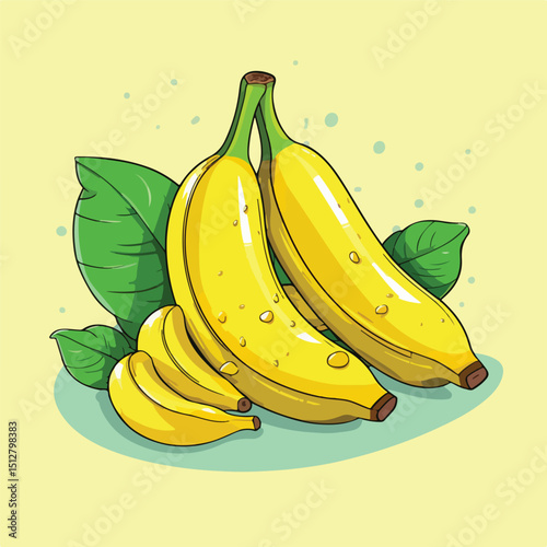 Fresh Sweet Bananas Vector Illustration for Healthy Eating and Cooking Recipes