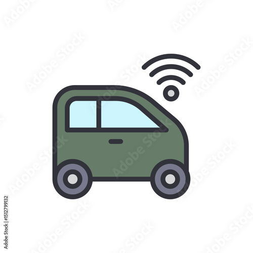 Autonomous Vehicle Illustration Symbolizing Connectivity And Innovation