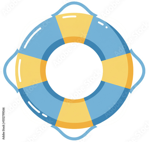 blue yellow lifesaver ring cartoon