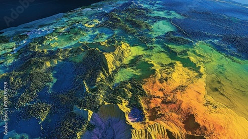 Colorful terrain map