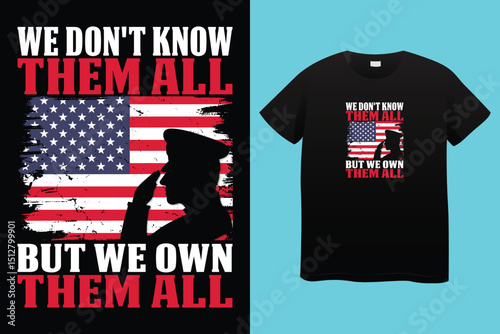 Memorial Day T-Shirt Design – Patriotic American Flag and Military Tribute Graphic.