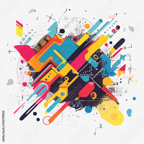 Graffiti-style abstract art with colorful spray patterns and urban edge.