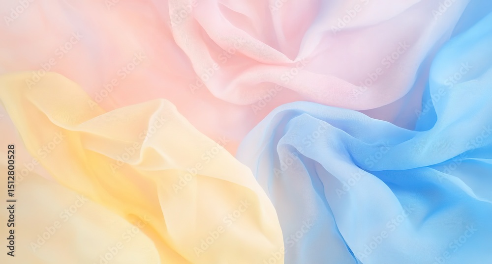 Obraz premium Pastel Colored Fabrics Drape Texture Background