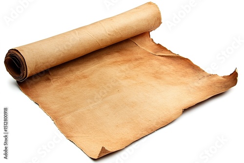 Antique Paper Scroll On White Background