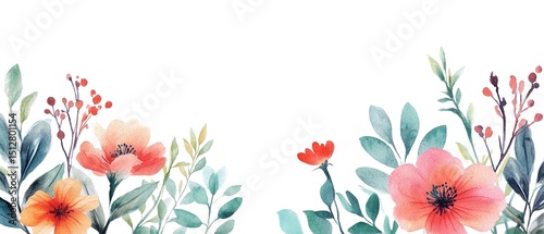 Watercolor Floral Arrangement With Soft Colors