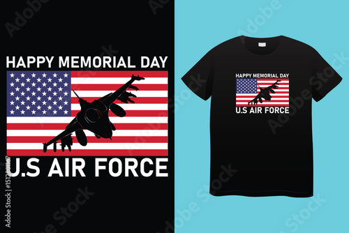 Memorial Day T-Shirt Design – Patriotic American Flag and Military Tribute Graphic.