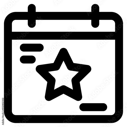 Favorite Date - Outline Calendar Icon Minimalist 