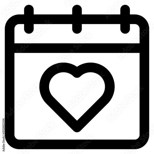 Favorite Date - Outline Calendar Icon Minimalist 