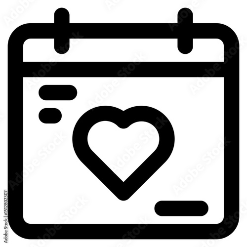Favorite Date - Outline Calendar Icon Minimalist 