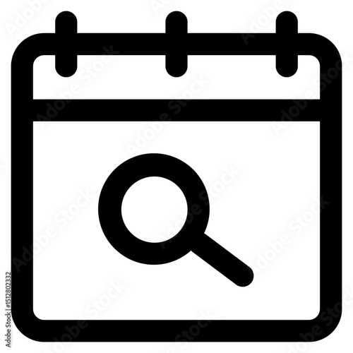 Searching Date - Outline Calendar Icon Minimalist 