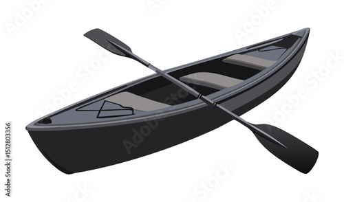 Dark Kayak with Paddle for Serene Waters