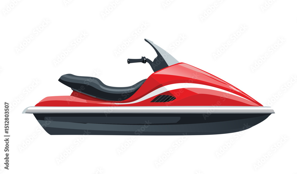 Naklejka premium Red Jet Ski Water Adventure Sport