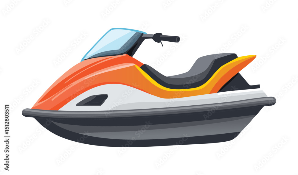 Naklejka premium Orange Jet Ski Ready for Fun