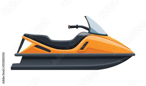 Yellow Jet Ski Side View