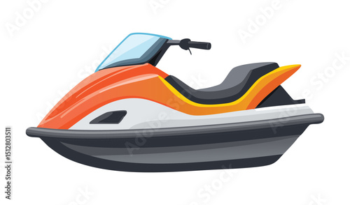 Orange Jet Ski Ready for Fun