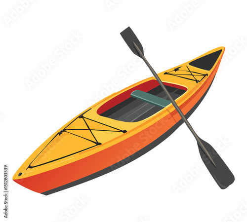 Yellow Kayak with Paddle Outdoor Sport