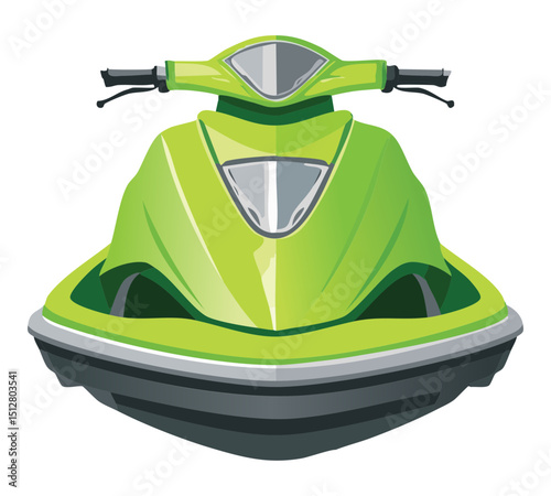 Green Jet Ski Watercraft Front View