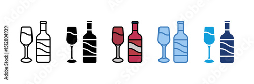 Wine Glass Icon Element For Design