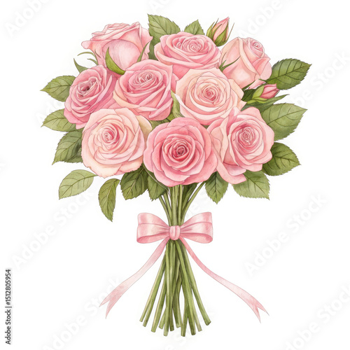bouquet of pink roses