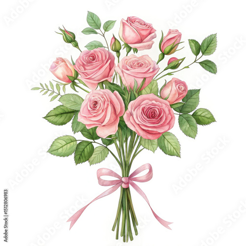 bouquet of pink roses