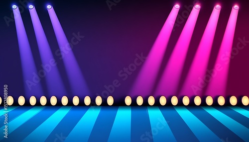 Stage with spotlights