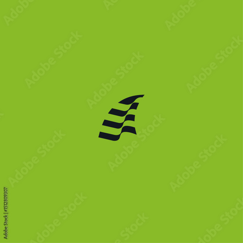 Shark fin flag logo icon flat vector design