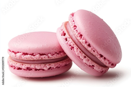 Two pink macarons