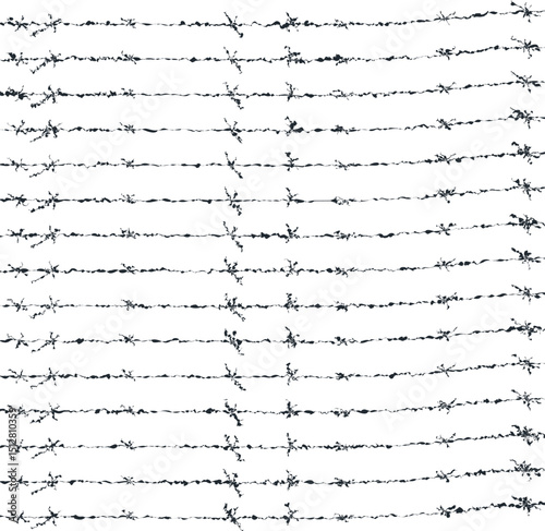 Texture with horizontal noisy or distorted lines or barbed wire.