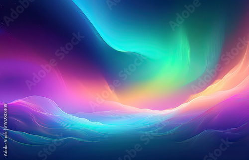 Ethereal Light Dance: Abstract Background with Aurora Glow