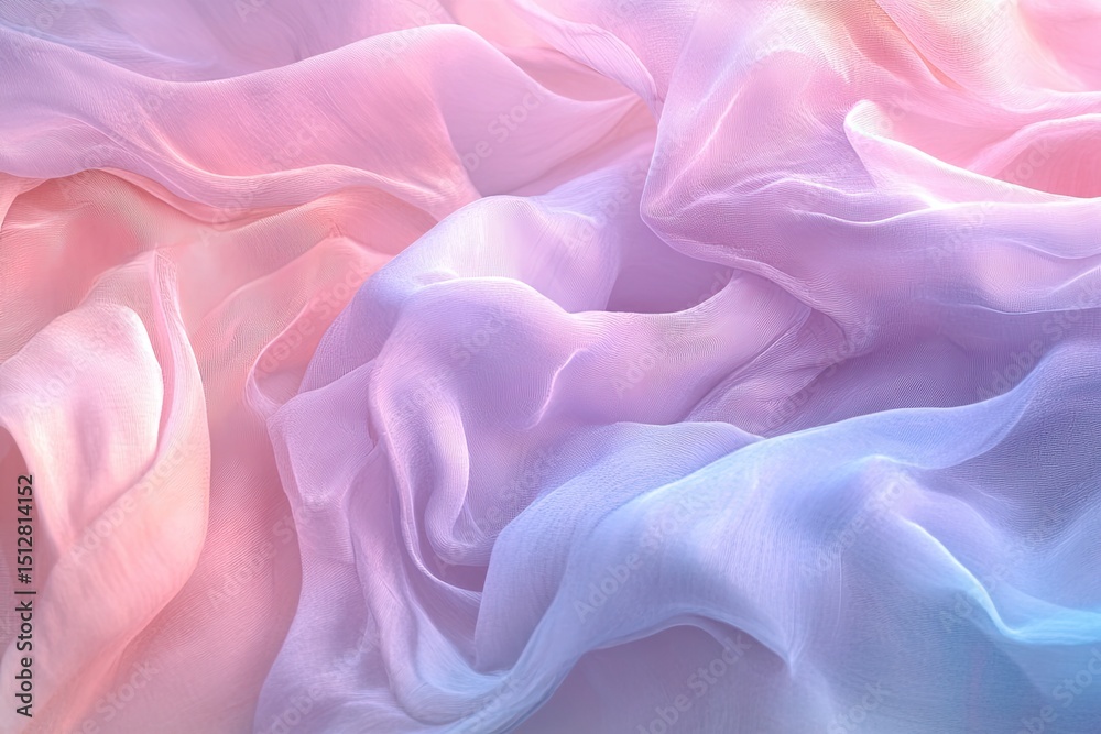Fototapeta premium Soft, flowing fabric with a pastel ombre effect