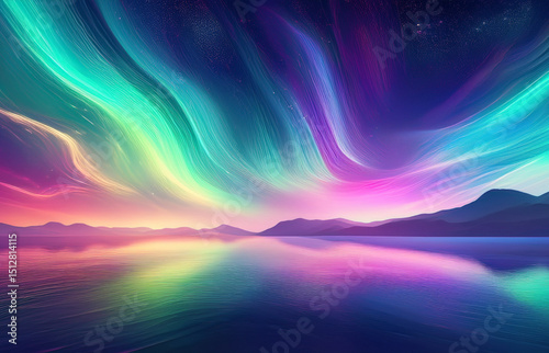 Abstract Gradient Lights: Vibrant Aurora-Inspired Background