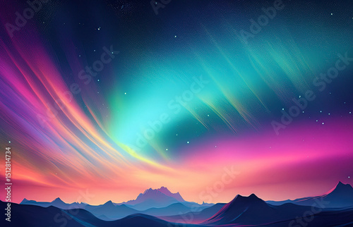 Dynamic Aurora Sky: Abstract Light Streaks Background