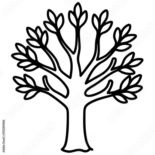 Hand-Shaped Tree Vector on White Background