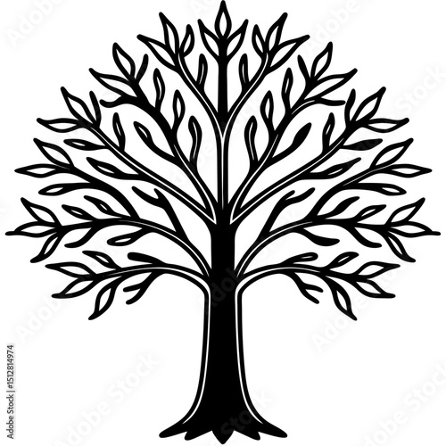 Hand-Shaped Tree Vector on White Background