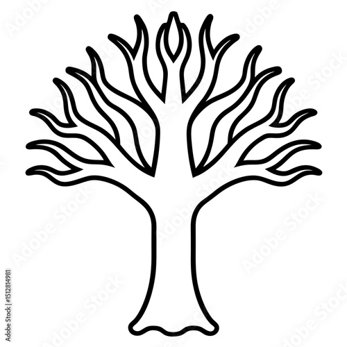 Hand-Shaped Tree Vector on White Background