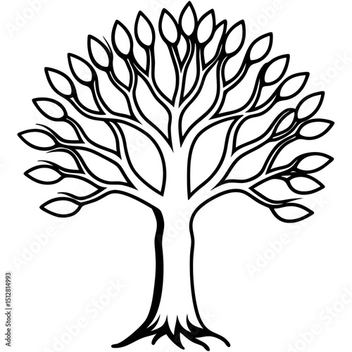 Hand-Shaped Tree Vector on White Background